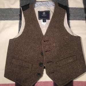 Crewcuts herringbone tweed vest size 4-5